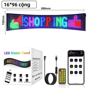 Biển Hiệu LED Lập Trình Được Màu Sắc Tươi Sáng Kích Thước Lớn Kiểu Mắt Quỷ Màn Hình Kỹ Thuật Số Cuộn Chữ Linh Hoạt Dành Cho Kính Chắn Gió Ô Tô