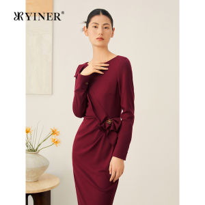 YINER | Autumn Australian Merino Wool Lace Tulip Dress