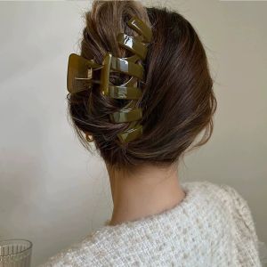 Elegant Temperament Versatile Large Jelly Gripper Geometric Acrylic Shark Clip Internet Celebrity Simple And Fashionable