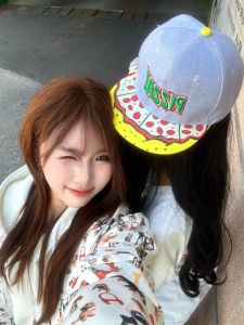 American Style Baseball Cap Beach Large Circumference Bucket Hat Student Street Hip Hop Cap Pizza Bitten Personalized Hat