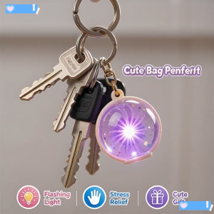 BUY 1 TAKE 2 Flashing Light Keychain Squeeze To Glow Stress Relief Toy Portable Cute Bag Charms Creative Birthday Gift For Children