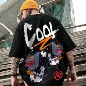 Fashionable new trend summer mens cool letter personalized print breathable round neck T-shirt outdoor casual top