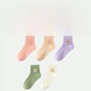 Miiow | Breathable Mesh Childrens Socks Thin Short Tube Spring Summer Style Boys Girls Baby Sports Cotton Polyester Spandex Blend