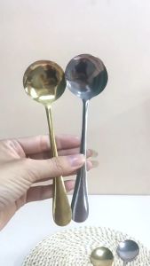 Marino ช้อนชงชา ช้อนกาแฟ ทรงกลมเล็ก สแตนเลสสตีล เงินทอง No.Y1725 Y2178