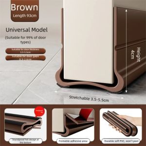 1PC 93cm Adjustable Door Gap Weather Strip PVC Triple Seal Soundproof Windproof Bottom Seal Self Adhesive for Doors Gaps