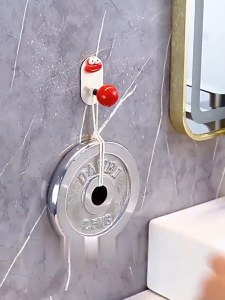 MI-C1426 Gantungan Tempel Dinding Dengan Motif Bulat Karakter Lucu / Gantungan Pakaian Tas Baju