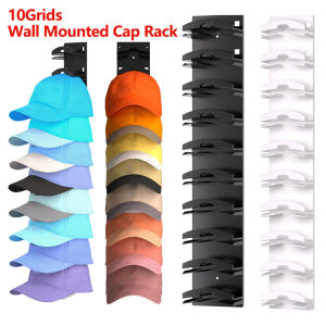 10Grids Wall Mounted Cap Rack Hat Holder Baseball Cap Towel Rack Holder Closet Hanger Storage Organizer Accessories Space Saving
