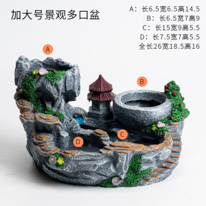 Creative Resin Succulent Planters Multi- Mouth Tray Flower Pots Air Garden Meat Houses Plant Containers Desktop Greenery Vases