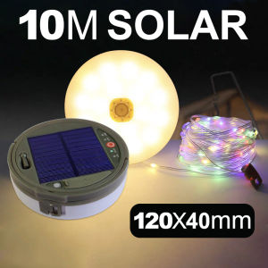 LED Strip Light Camping Light Solar Light 10M Retractable Light Strip Outdoor Atmosphere Light Waterproof with Storage