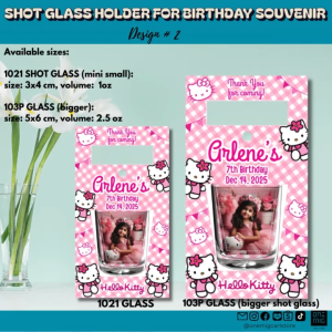 Personalized Shot Glass with Holder Souvenir for Birthday (BIGGER SIZE) V1-MINIMUM OF 20 PCS/ORDER
