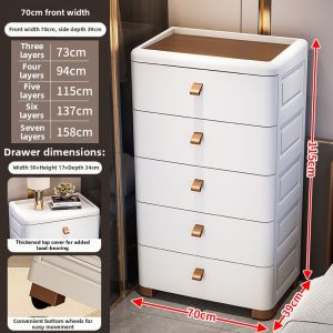 Narrow Space Multi-layer Plastic Bedside Table
