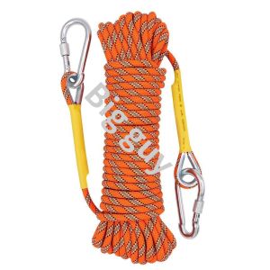 (STOCK)100m/150M * 10mm/12mm climbing rope/static rope/safety rescue rope/fire rope with 2 climbing buckles