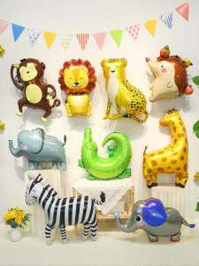 Cartoon African Animal Shaped Aluminum Foil Balloons Childrens School Classroom Nursery Birthday Party Decoration Accessories
