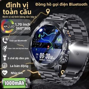 Đồng Hồ Thông Minh Quân Sự GUHUAVMI Dành Cho Nam Màn Hình AMOLED HD 1.7 Inch GPS La Bàn Pin 1000mAh Theo Dõi Nhịp Tim Gọi Bluetooth Chống Nước IP68 Thiết Bị Theo Dõi Thể Thao Ngoài Trời