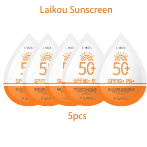 LAIKOU Whitening Sunscreen SPF50+ PA+ Brightening Refreshing UV Protector Portable 2g Sachet For Daily Sun Protection 5/10PCS