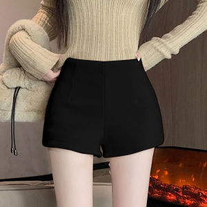 กางเกงขาสั้นสีดำเอวสูง กางเกงขายาวทรงหลวม กางเกงขายาวลำลอง กางเกงขายาวฤดูใบไม้ร่วง/ฤดูหนาว กางเกงขายาวทรงเอ กางเกงขายาวสำหรับผู้หญิง 2023