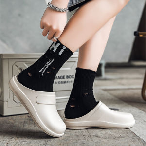 ORNGMALL รองเท้าแตะอุดตัน EVA ใหม่สำหรับผู้ชายแฟชั่นพื้นรองเท้านุ่มกันลื่นรองเท้าแตะชายหาดฤดูร้อนกันน้ำ Sepatu Kebun บ้านสบายสไลด์38-45