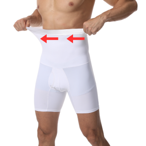 Mens Silicone High Waist Tummy Control Compression Shorts Body Shaping Leg Slimming Boxer Briefs Fitness Exercise Casual Wear