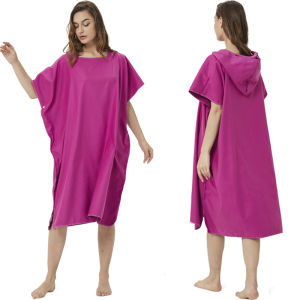 Skin-friendly Quick-drying Hooded Cloak Couple Changing Bathrobes Diving Surfing Beach Bath Towels
