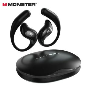 Monster | Monster Open Ear Earbuds Wireless Bluetooth 6.0 Headphones Earchip ENC Noise Cancelling Gaming Sport Headset for Workout Running
