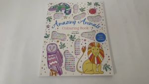 Amazing Animals Colouring Book for Kids & Adults with 1000 Gem Stickers 48 Pages