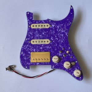Prewired Loaded Guitar Stratocaster Pickguard SSH Pick Guard Seymour Duncan SSL1 SH-4 Ainico 5 Pickups Coil Splitting Switch Kill Switch Output Mute Switch for Fender Electric Guitar Part Replacement