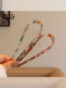 เครื่องประดับผมแบบ U สำหรับผู้หญิง ทรงกลม ทรงเรียบง่าย สไตล์ไฮเอนด์ วัสดุ Acetate สร้อยคอผมสำหรับฤดูร้อนปี 2025