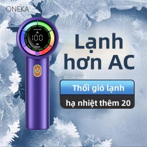 Quạt Sạc USB Cầm Tay 6 Tốc Độ Với Pin 3000mAh Màn Hình Kỹ Thuật Số Dành Cho Du Lịch Đi Học Ngoài Trời - Ý Tưởng Quà Tặng Quạt Làm Mát Cá Nhân