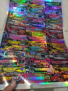 sticker bus basuri tunggal jaya hologram asli unit 45 pcs