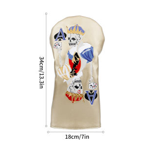 New Hot Selling Golf Wood Club Cover Club Cap Cover Exquisite Skull Playing Card Embroidered Club Head Protective Cover골프우드 커버