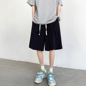 Mens Summer Ice Silk Beach Pants Loose Comfortable Casual Shorts Five-Quarter Quick Dry Large Briefs Fashionable Youthwear