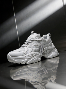 Warrior | Gray Retro Shoes Increase Height Thick Sole