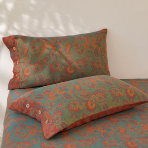 ปลอกหมอนผ้าทอปักลาย ผ้าฝ้าย สี ผ้าสองชั้น ผ้าก๊อซสองด้าน ขนาด ผ้าฝ้าย 100 สำหรับคนเดียว 48x74 ซม ปลอกหมอนคู่