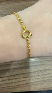 Poh Heng Jewellery 22K Heart Link Bracelet in Yellow Gold  [Price By Weight]