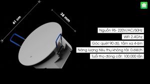 Cảm Biến Hiện Diện Âm Trần Hunonic HPR kết nối WiFi. Phát hiện thay đổi rất nhỏ dù  đứng yên. Phù hợp cho WC (bình NL đèn quạt ..). BH1 năm.