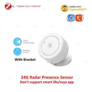 Zigbee 24G Mmwave Radar Presence Sensor Temperature Humidity Brightness Human Detector Motion/Static Detection For TUYA 2MQTT