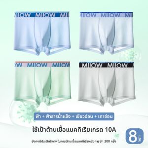 MiiOW | กางเกงชั้นในผ้าไหมน้ำแข็งระบายอากาศได้ดีสำหรับเด็กและเยาวชน กางเกงชั้นในผ้าไนลอนป้องกันแบคทีเรียสำหรับเด็กชาย ชุดชั้นในระบายอากาศได้ดี