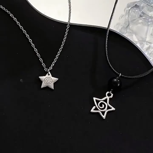European American Style Sweet Cool Five Pointed Star Vortex Necklace Simple Star Tassel Chain