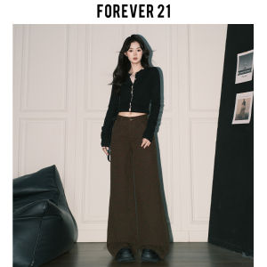 Forever 21 High Waist Wide Leg Denim Jeans Womens Autumn American Style Slimming Drapey Straight Leg Leopard Print Pants