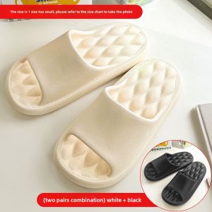 Buy One Get One Free Thick Bottom Slippers Indoor Home Anti-Slip Odor Couples Pair Men Women Summer Slip-Resistant Slippers