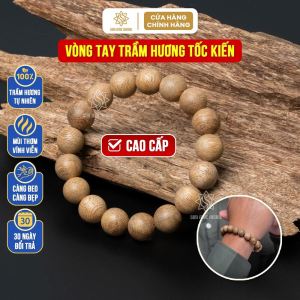Vòng tay trầm hương tốc kiến cao cấp cho nam Sơn Mộc Hương mang ý nghĩa phong thủy may mắn tài lộc