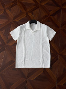 ZHUOCAN | Breathable Ice-Cool White Texture Polo Shirt T-Shirt Thin