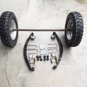 Bộ trục bánh và nhip xe lôi lắp bánh 400-12 loại lốp tàu đẹp