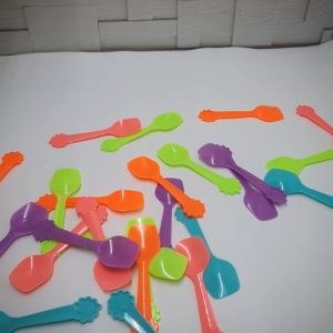 sendok JELLY TIPTOP warna / sendok puding / sendok plastik puding kecil sendok ice cream sendok agar agar sendok jelly sendok putih susu premium sendok warna kuat anti jamur isi 100 pcs