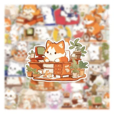 Cartoon Cute Aesthetic Animal Diary Stickers for Bullet Journal and Phone Decoration 70 Pieces