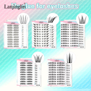 Lanjinglin Cluster Lashes Glue-free False Eyelashes 10 Rows DIY Eyelashes 3D Soft Natural Self-adhesive Eyelash Extension Makeup