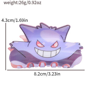 Bandai | Kawaii Pokémon Hoạt Hình Anime Acrylic Vuốt Tóc Kẹp Cho Bé Gái Anime Người Hâm Mộ Đảng Phụ Kiện Tóc Hình Học Trang Trí