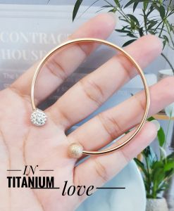Titanium Set Perhiasan Motif Boba Rosegold Xds129a