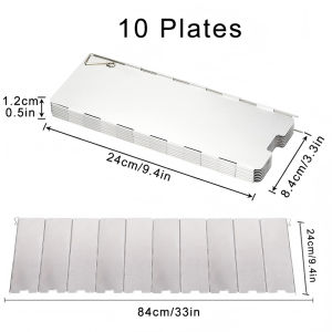 Outdoor Camping Windproof Screen 8 9 10 Plates Aluminum Alloy Foldable Gas Burner Wind Shield Picnic Cooking Stove Wind Baffle