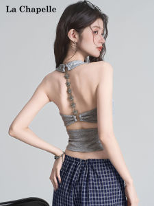 La Chapelle | Gray Strapless Backless Tank Top Female Slim Fit